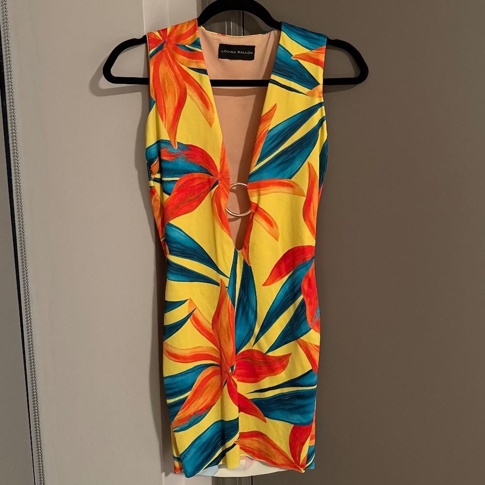 LOUISA BALLOU SSENSE Exclusive Yellow & Orange Sleeveless Ring Dress